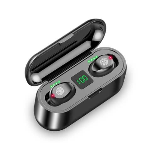 F9 Bluetooth Earbuds Fingerprint Touch 5.0 Earphones - 2000mah Powerbox