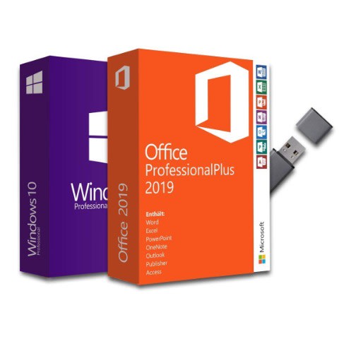 Windows 10 Pro & Office 2019 Usb Stick With Genuine Activation Key 20 Users