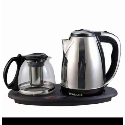 2 In 1 Electric Stainless Steel Tea Maker & Kettle With Glass Jar - 1200w