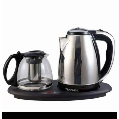 2 In 1 Electric Stainless Steel Tea Maker & Kettle With Glass Jar - 1200w