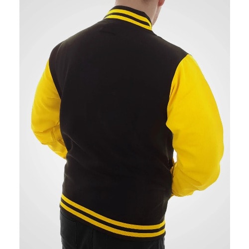 Correctshapers Baseball Varsity Jacket -Black And Yellow
