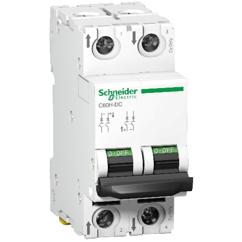 Acti 9 Miniature Circuit Breaker - C60h - 2 Poles - 20 A - C Curve||A9N61532