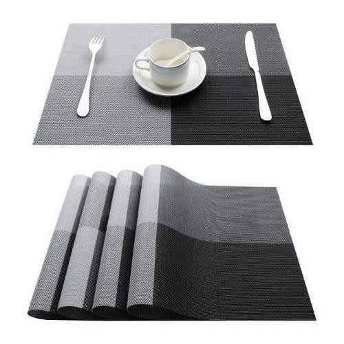 Dining Table Mat - Black & White - 4 Pieces