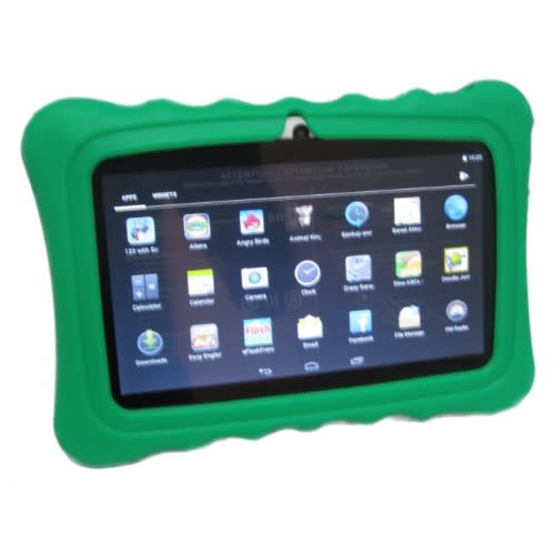 A707 Kid's 7" Android Tablet - 16GB + Screen Protector - Green Bumper Pouch
