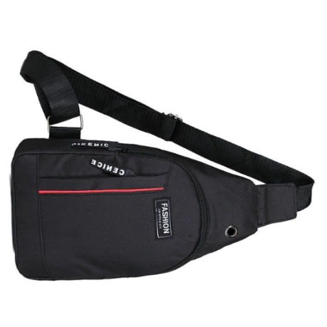 Stylish Chestbag/pu Leather Satchel Bag-Black