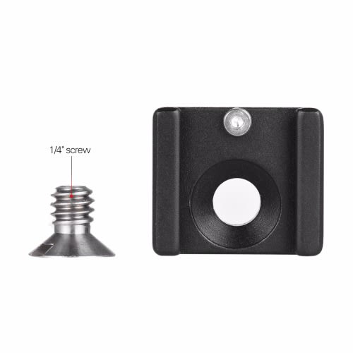 Cold Shoe Mount Adapter Base Bracket with 1/4" Mounting Screw for DSLR Camera Cage