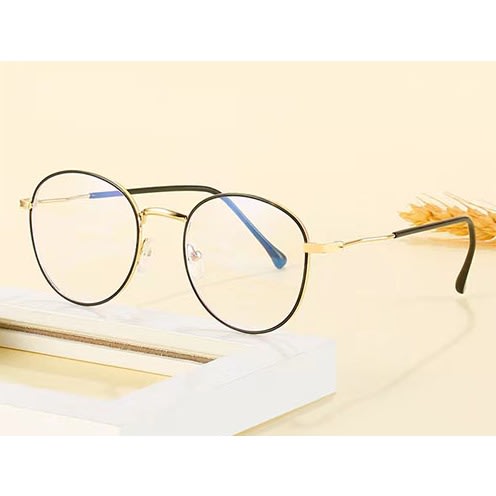 Anti Blue Ray Computer Glasses - Black & gold Frame