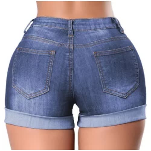 Rose Embroidered Turnup Cuff Denim Jeans