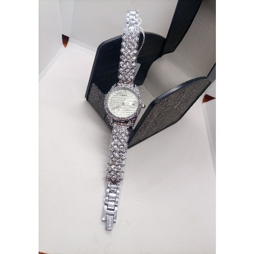 Rhinestone Women's Wrist Watch - Silver