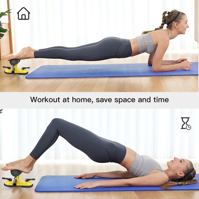 TOMSHOO Adjustable Self-Suction Sit Up Bars Abdominal Core