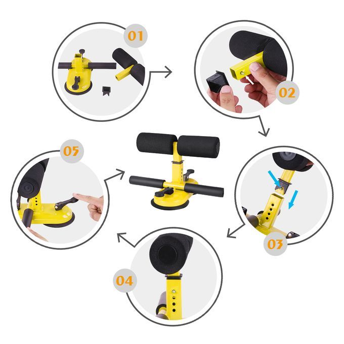 TOMSHOO Adjustable Self-Suction Sit Up Bars Abdominal Core