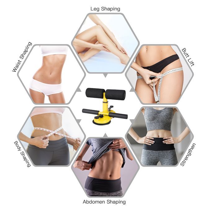 TOMSHOO Adjustable Self-Suction Sit Up Bars Abdominal Core