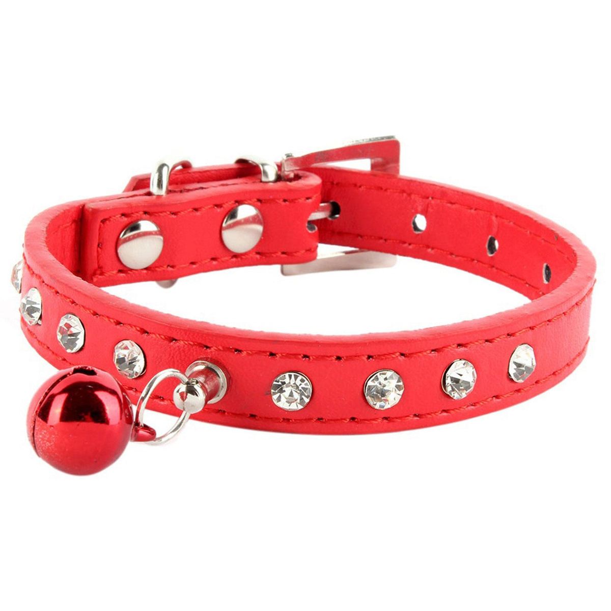 Collar Cute Adjustable Fashion Cat Collar with Bells-Red
