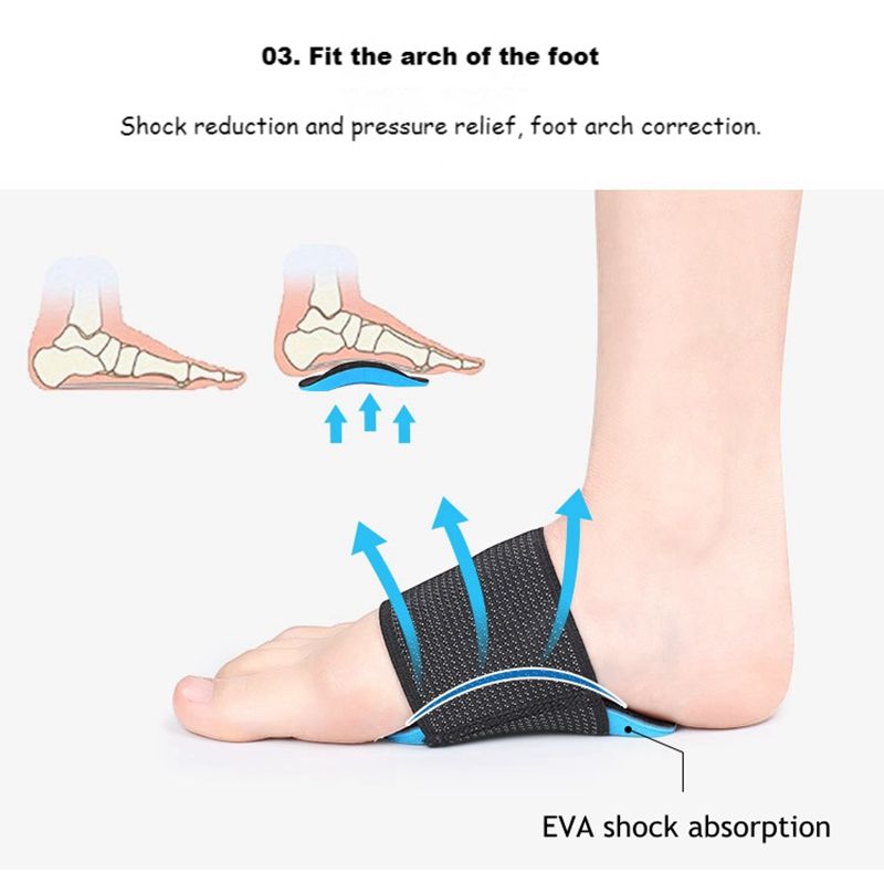2Pcs Flat Feet Arch Support Orthopedic Insoles Pads For Shoes Men Women Foot Valgus Sports Insoles Shoe Inserts Accessories(#black)