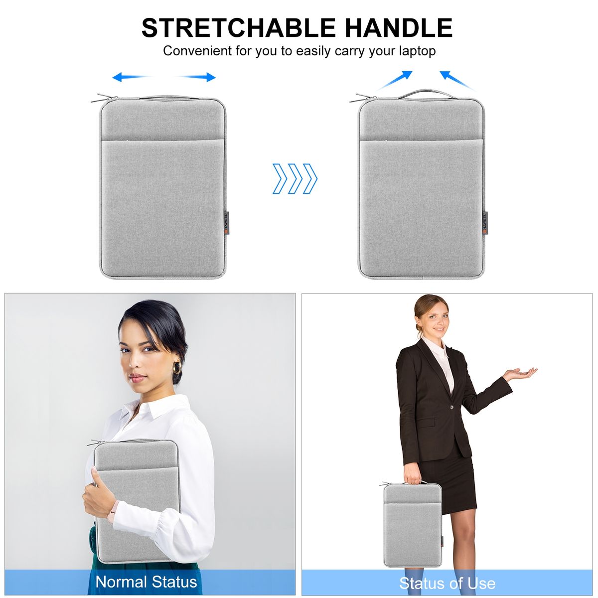 Laptop Sleeve Briefcase Bag With Handle For 14-15 Inch Laptop(Grey)