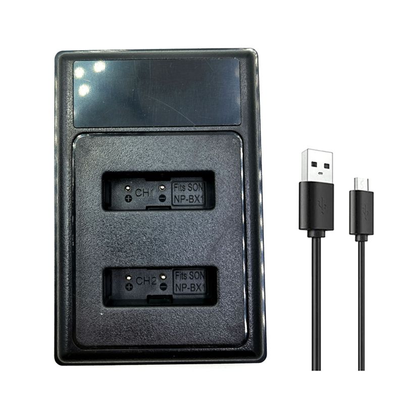NP-BX1 LCD Dual USB Battery Charger for Sony Camera H400