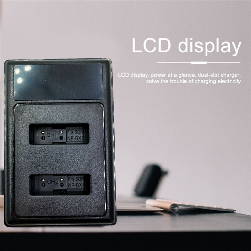 NP-BX1 LCD Dual USB Battery Charger for Sony Camera H400