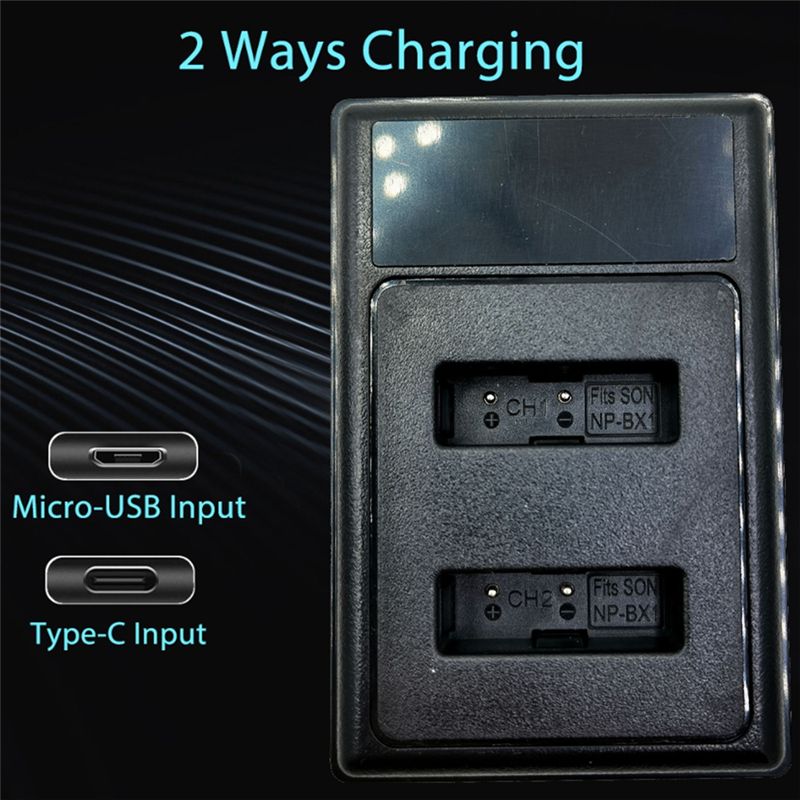 NP-BX1 LCD Dual USB Battery Charger for Sony Camera H400
