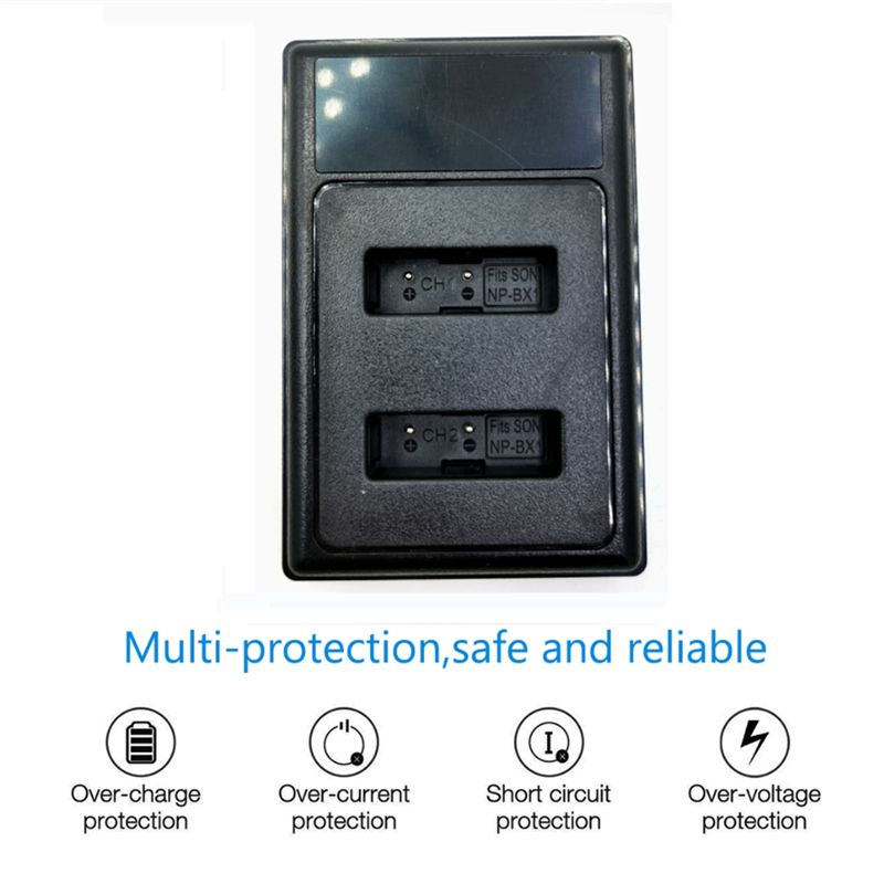 NP-BX1 LCD Dual USB Battery Charger for Sony Camera H400