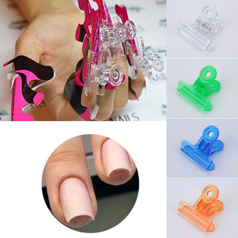 4Pcs Nail Extension Tips Holder Shaping Clip Fibernails-