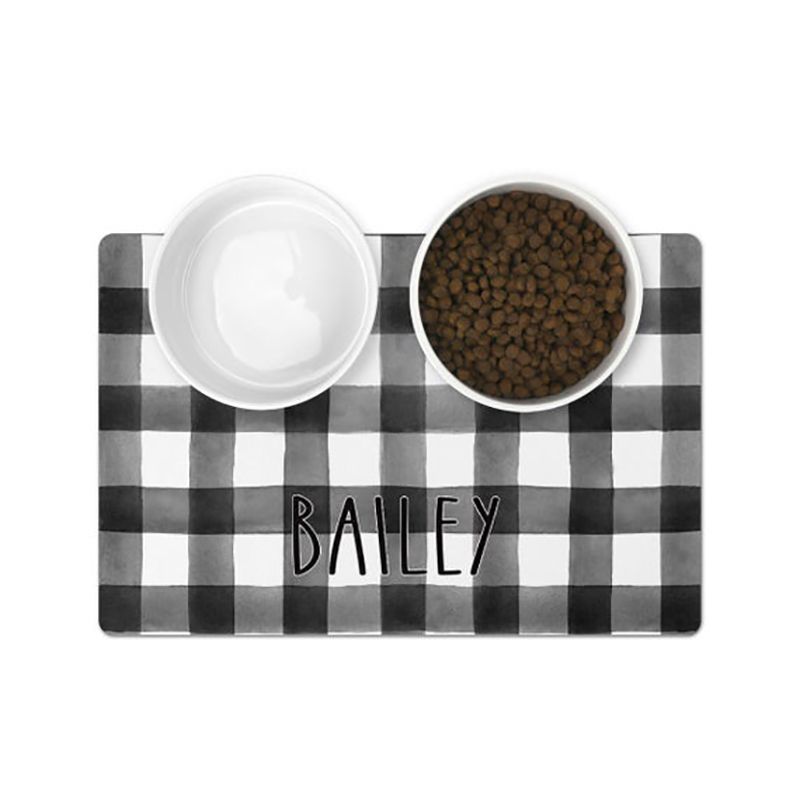 Hot Sale Personalized Name Pet Mat Waterproof PU Leather Dog Mat Cat Mat Anti-slip Dog Bowl Plate Drinking Feeding Pet Placemat-17