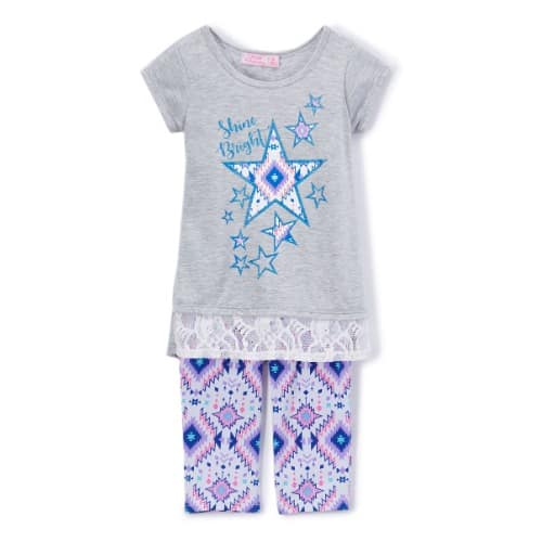 Lace-accent Tee And Leggings