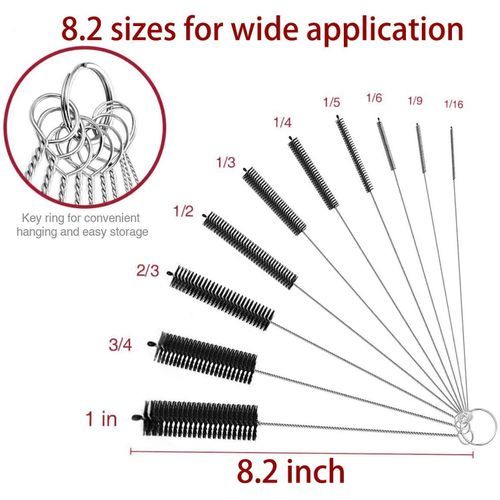 10PCS Long Straw Brush Nylon Pipe Tube Cleaner 20cm 3MM-25MM