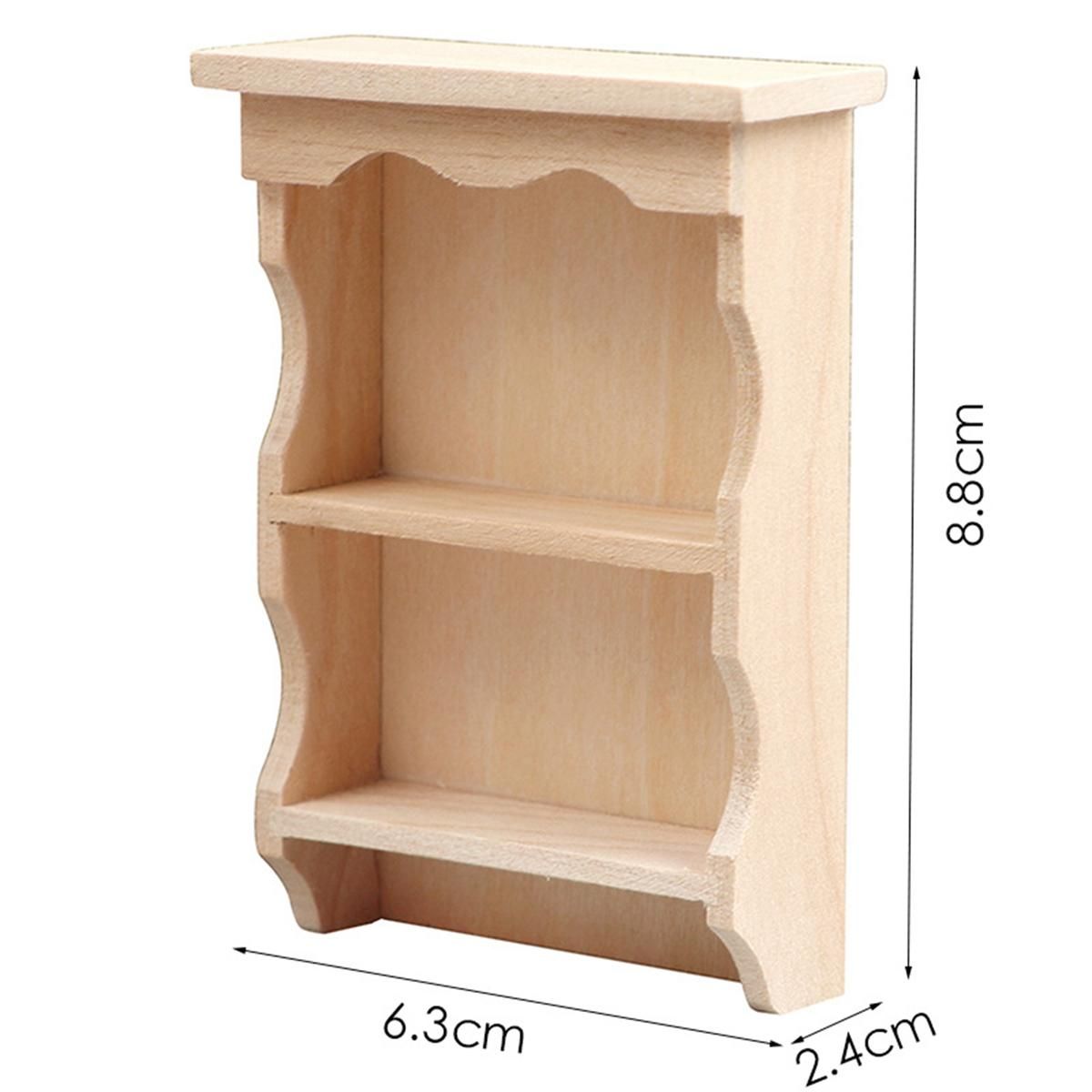 112 Miniature Furniture Wooden Cupboard Kitchen Wall Cabinet Hanging Cabinet Bookcase Decor Toy