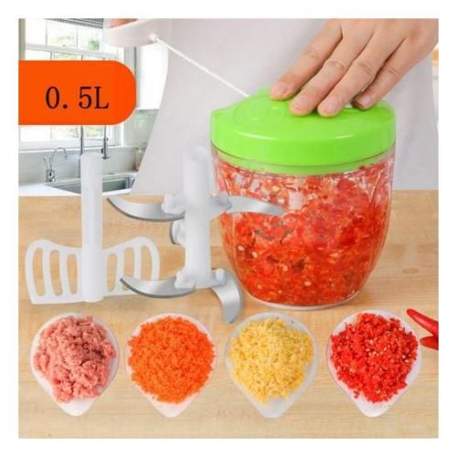 5 Blades Manual Meat Grinder 0.5L Vegetable Cutter