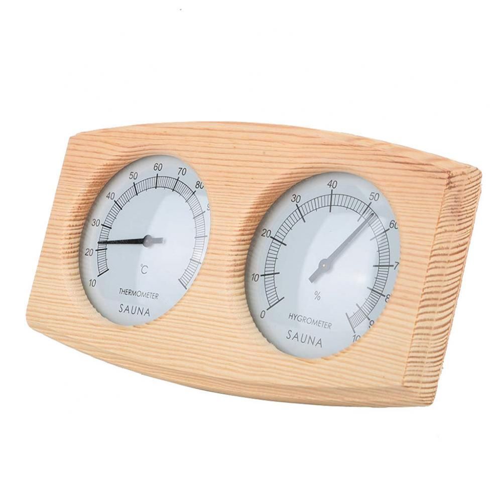 2 In 1 Sauna Room Wooden Thermometer Hygrometer Steam Temperature Humidity Meter Wood Thermometer Hygrometer Household