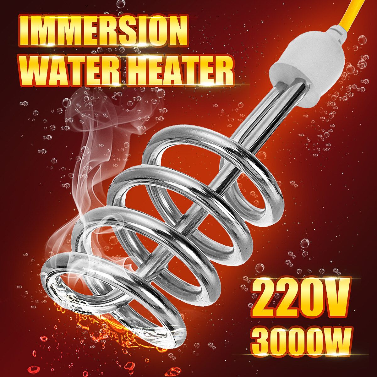 220V 3000W Portable Hot Water Heater Electric Boiler Immersion Heating Rod Bar