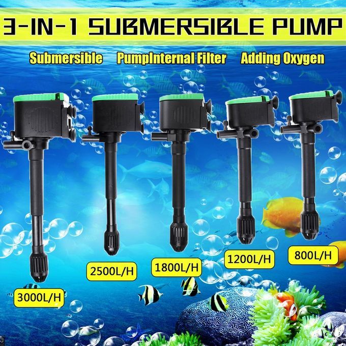 220V 25W Aquarium Air Submersible Pump 3 In 1 Filter Oxygen Fish Tank Water Pump-Q-188（20W）