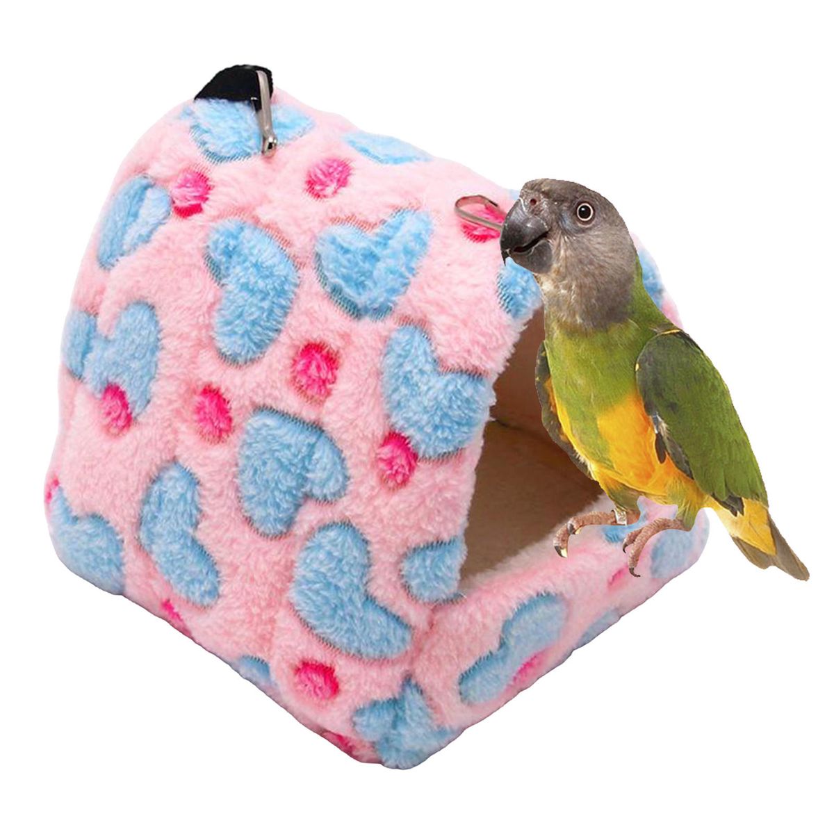 Rabbit Guinea Pig Hammock Cage Small Animal House Pink Red 14x12cm