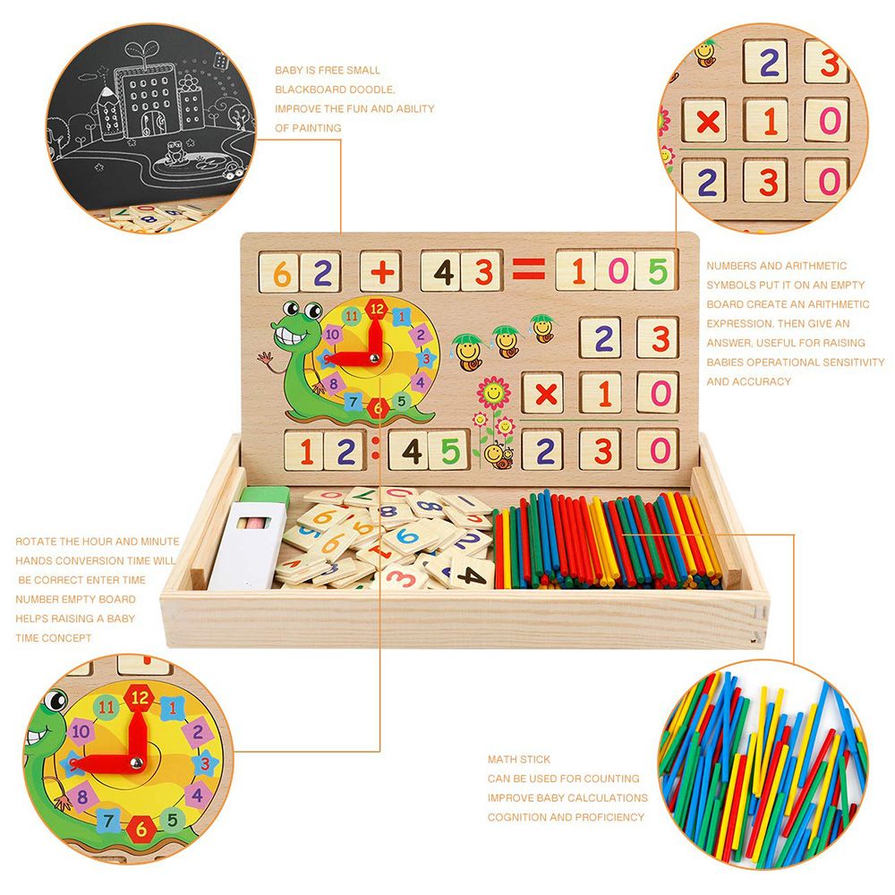 Baby Digital Box Math Number Counting Montessori Toy Wooden Stick Baby Learning Educational Toy Gift Multifunctional Digital Box