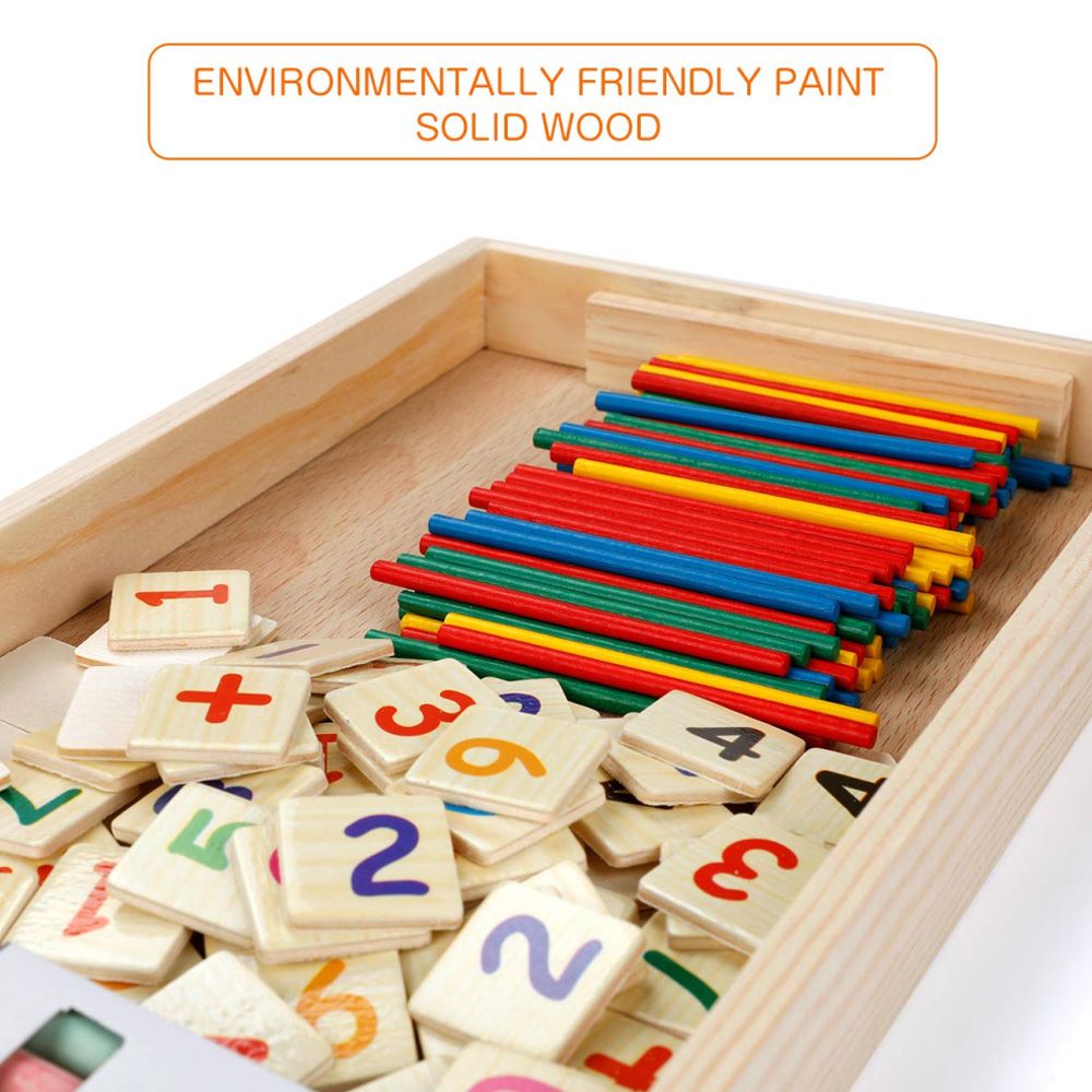 Baby Digital Box Math Number Counting Montessori Toy Wooden Stick Baby Learning Educational Toy Gift Multifunctional Digital Box