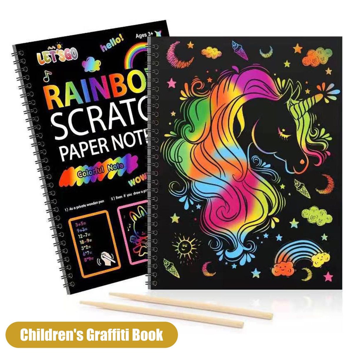 Scratch Painting Book Kids Scratch Art Painting Paper Black