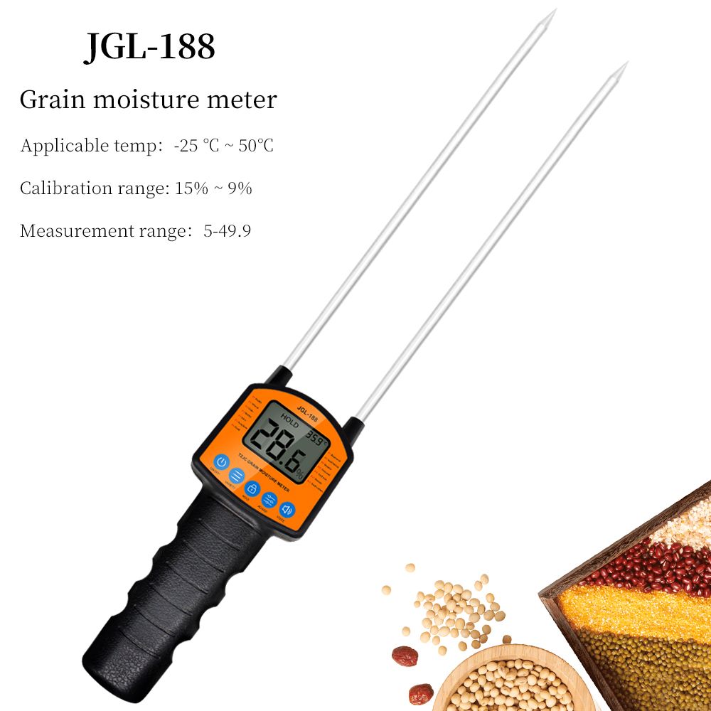 Grain Moisture Meter Digital Display Grain Moisture Tester Double Needle Humidity Water Content Detector For 14 Kinds Of Crops