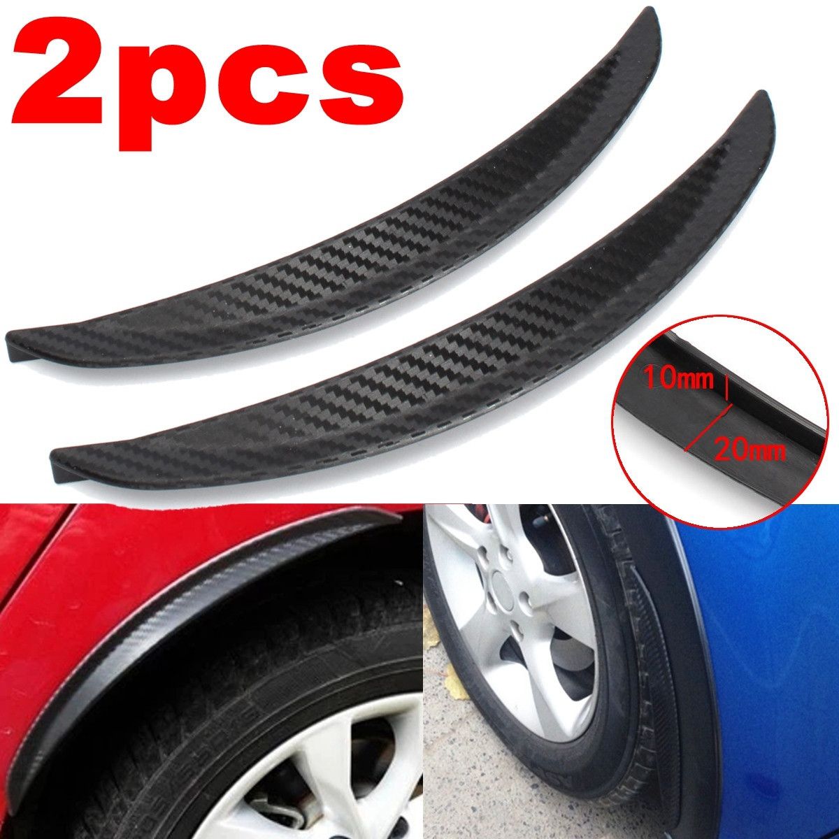 2pcs Carbon Fibre Fender Flare Wheel Eyebrow Decor
