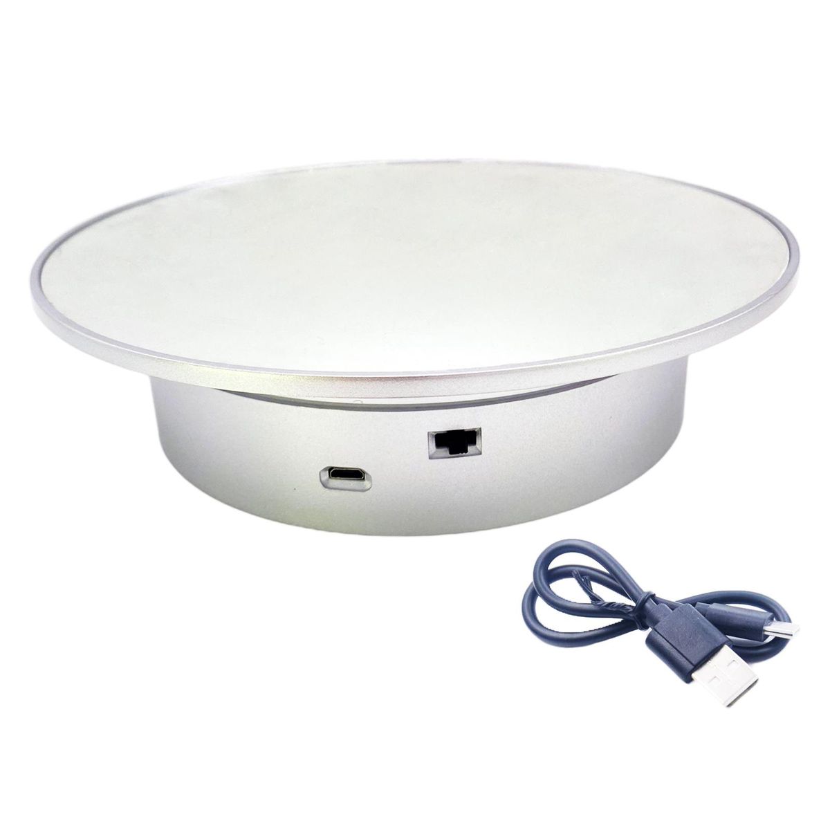 360 Degree Rotating Display Stand USB Powered Turntable For Silver
