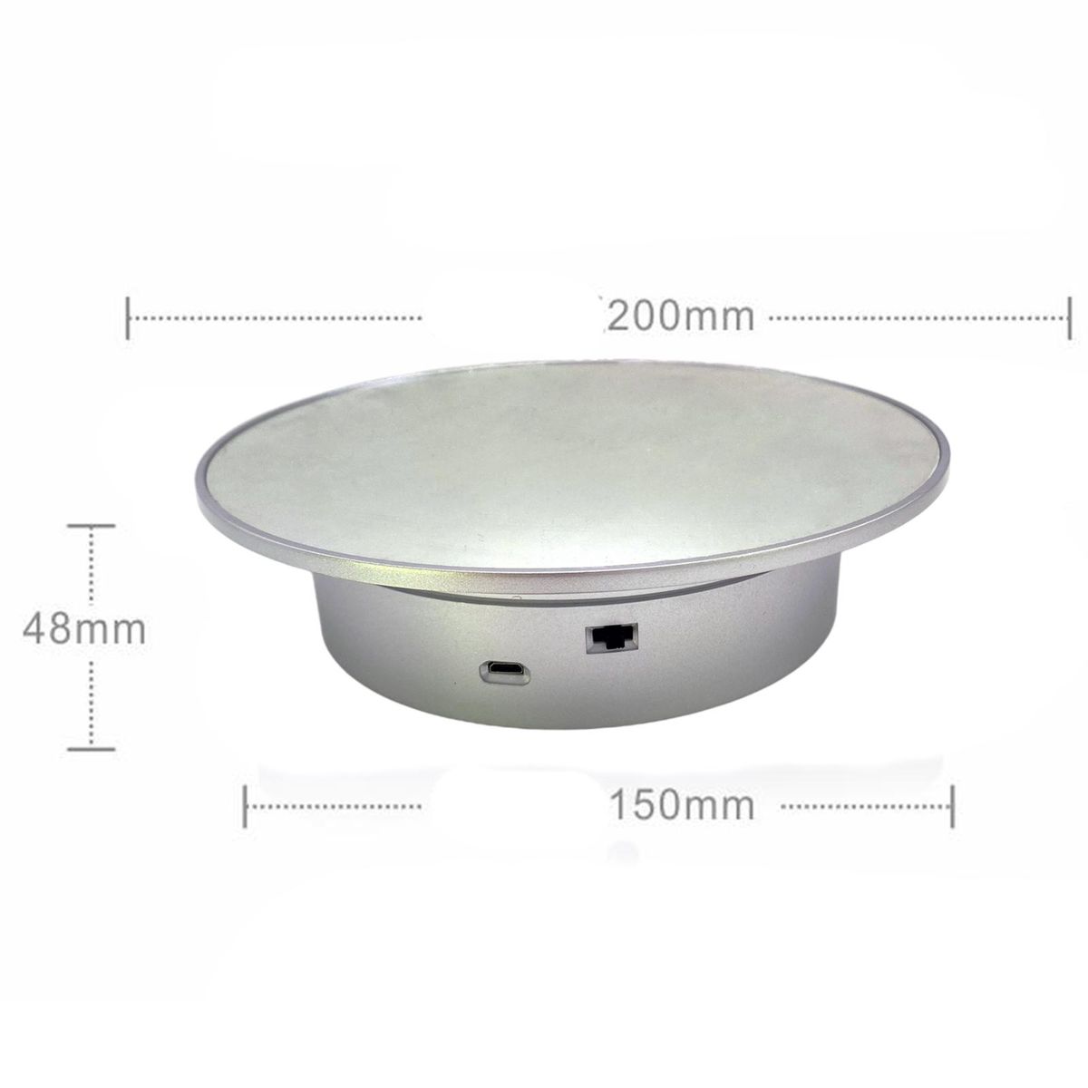 360 Degree Rotating Display Stand USB Powered Turntable For Silver