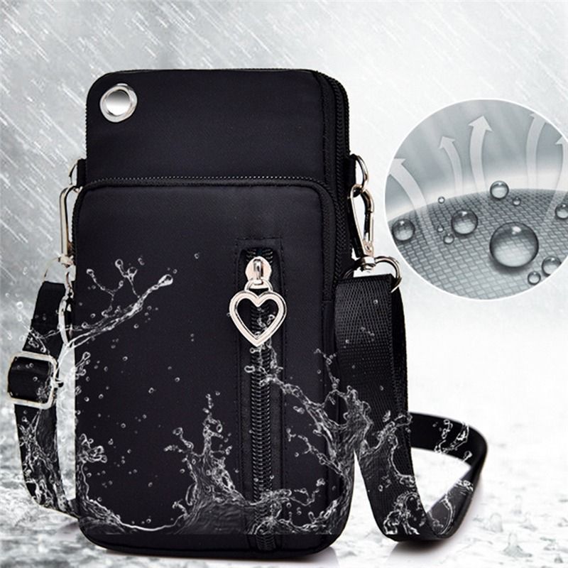 Woman Messenger Bag Mini Shoulder Bag Diagonal Multi-Function Mobile Phone Bag Outdoor Earphone  Sports Crossbag Bag-Deep Blue