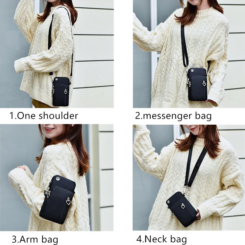 Woman Messenger Bag Mini Shoulder Bag Diagonal Multi-Function Mobile Phone Bag Outdoor Earphone  Sports Crossbag Bag-Deep Blue