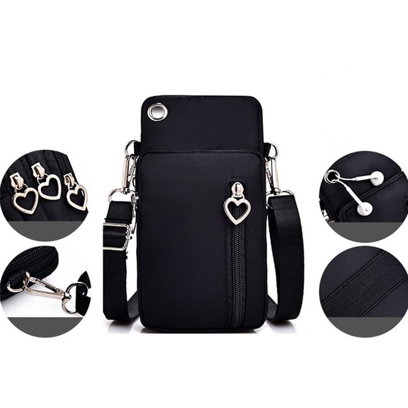 Woman Messenger Bag Mini Shoulder Bag Diagonal Multi-Function Mobile Phone Bag Outdoor Earphone  Sports Crossbag Bag-Deep Blue