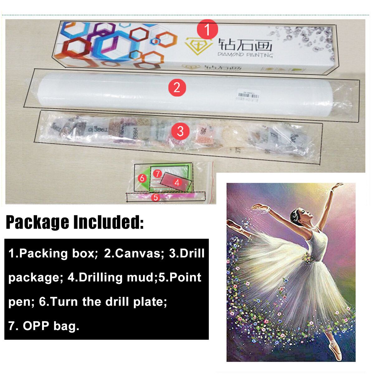 30x40cm 5D Dance Girl Full Drill DIY Digital Digital Coloring Living Room Bedroom Decoration