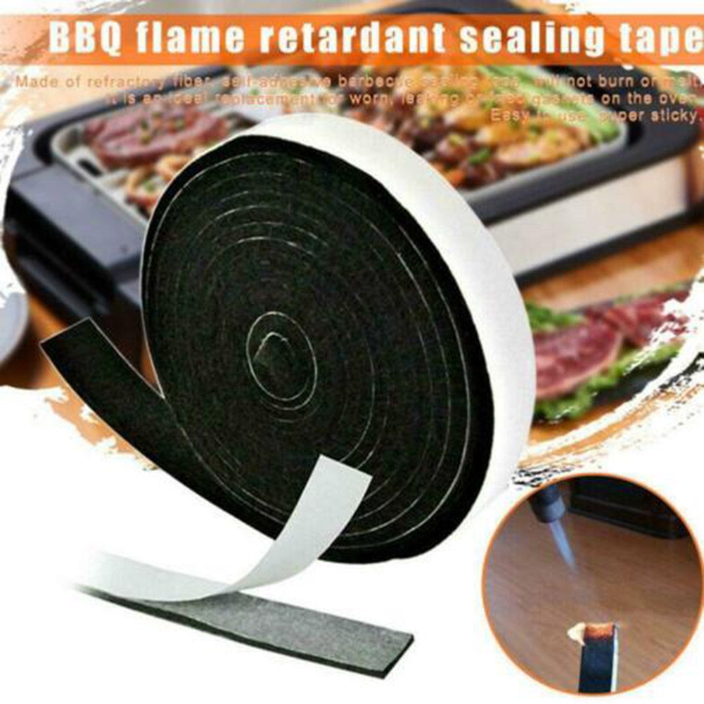 High Heat Barbecue Smoker Gasket BBQ Door Lid Seal Self Stick Sticker Kitchen Sealing Tape Stove Gasket BBQ Accessories 2cmx2.5m