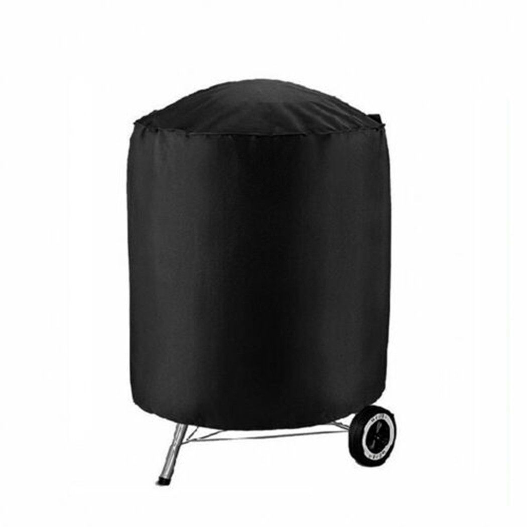 Black Waterproof BBQ Cover Round Smoker Cover Heavy Duty Grill Cover BBQ Accessories Round Dustproof Covers 74*50cm