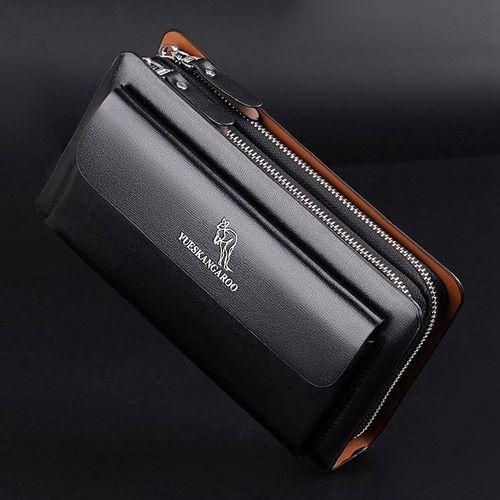 YUESKANGAROO Men Clutch Bag Fashion Long Purse Double