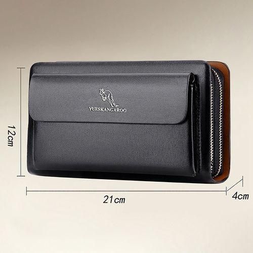 YUESKANGAROO Men Clutch Bag Fashion Long Purse Double
