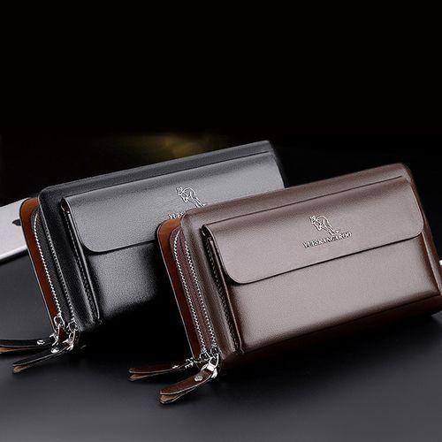 YUESKANGAROO Men Clutch Bag Fashion Long Purse Double