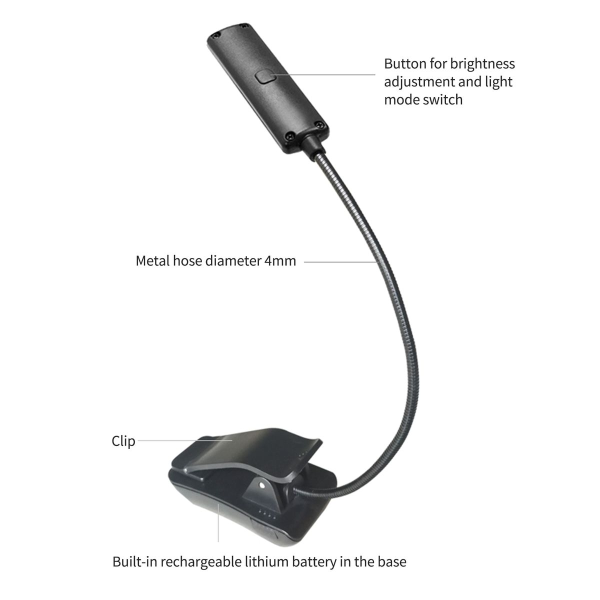Rechargeable Book Light 9 LED Reading Light With 3 Color